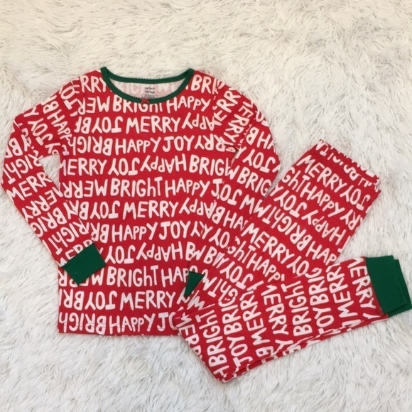 Carter's Infant & Toddler Girls Red Happy Merry Joy Christmas Pajamas 10/10 A - Picture 1 of 12